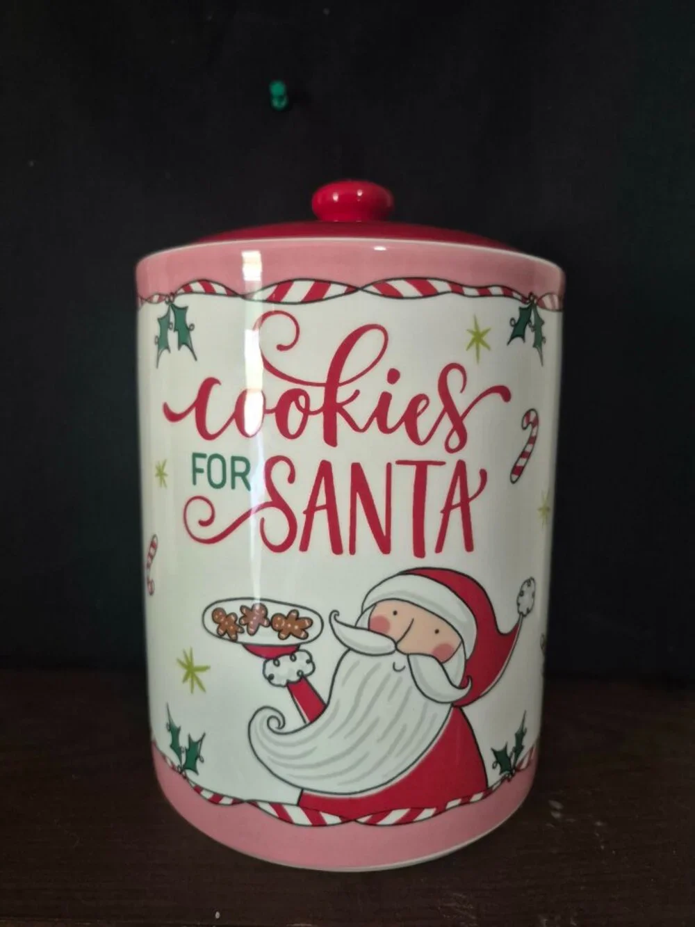 Bico Cartoon Santa Claus Cookies For Santa Ceramic 9 inch Air Tight Storage Jar,